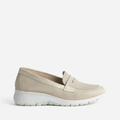 Mocassin FRANCE ARNO doré cuir velours