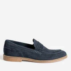 Mocassin marine cuir velours éco-conçu