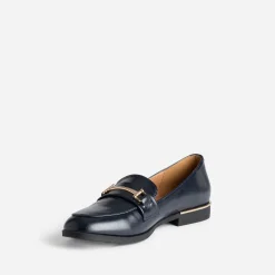 Mocassin marine détails dorés