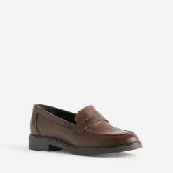 Mocassin marron cuir bord cranté éco-conçu