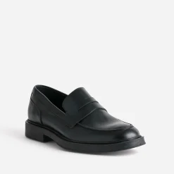 Mocassin noir cuir