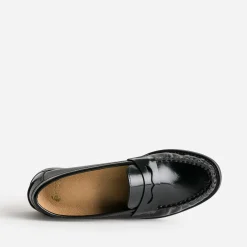 Mocassin noir cuir glacé