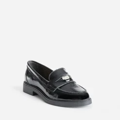Mocassin noir cuir verni