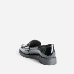 Mocassin noir cuir verni