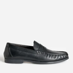 Mocassin noir en cuir