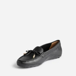 Mocassin noir en cuir