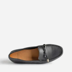 Mocassin noir en cuir