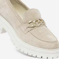 Mocassin TEXTO beige cuir velours semelle épaisse