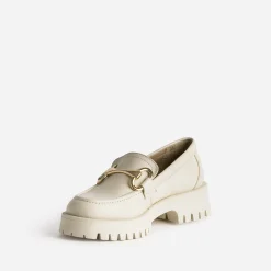 Mocassin TEXTO beige en cuir à semelle crantée