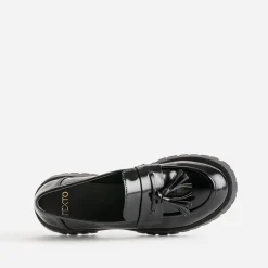 Mocassin TEXTO noir avec pampille semelle crantée