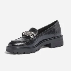 Mocassin TEXTO noir embossé croco