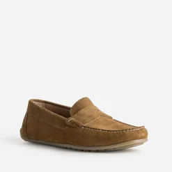 Mocassin-bateau cognac cuir velours