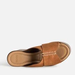 Mule à plateforme TEXTO cognac cuir velours