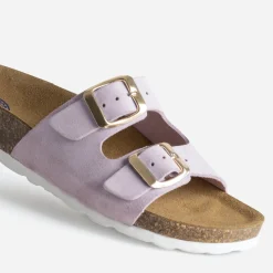 Mule BUGGY parme cuir velours