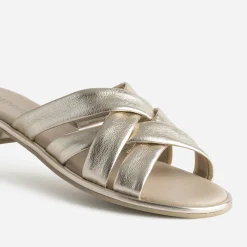 Mule CAPRICE dorée cuir brides souples