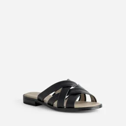 Mule CAPRICE noire cuir brides souples