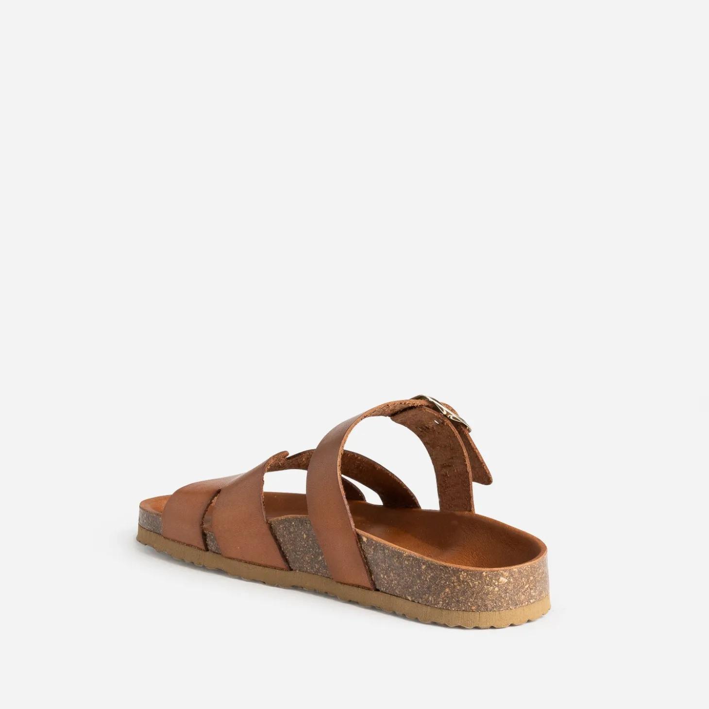 Mule cognac cuir double bride