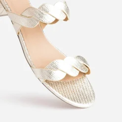 Mule dorée à brides entrelacées