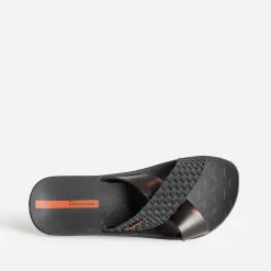 Mule IPANEMA noire et écaille détail tresse