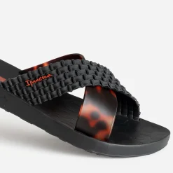 Mule IPANEMA noire et écaille détail tresse