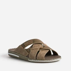 Mule marron bi matière