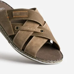 Mule marron bi matière