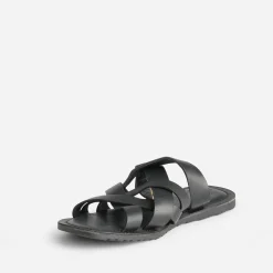 Mule noire cuir éco-conçu