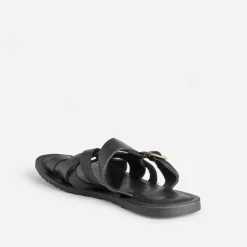 Mule noire cuir éco-conçu