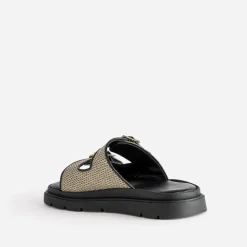 Mule TEXTO beige effet raphia