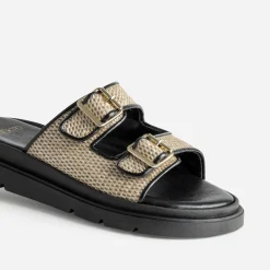 Mule TEXTO beige effet raphia