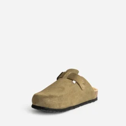 Mule TEXTO kaki en cuir