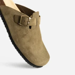 Mule TEXTO kaki en cuir