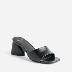 Mule TEXTO noire à talon triangle