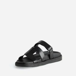 Mule TEXTO noire cuir