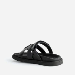 Mule TEXTO noire cuir