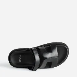 Mule TEXTO noire cuir