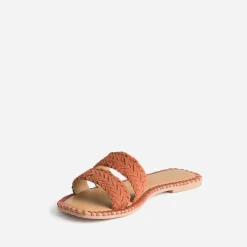 Mule TEXTO terracotta cuir tressé