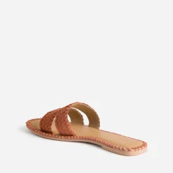 Mule TEXTO terracotta cuir tressé