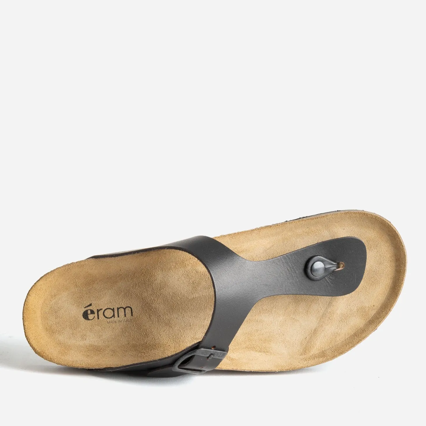 Mule-tong anatomique noire en cuir