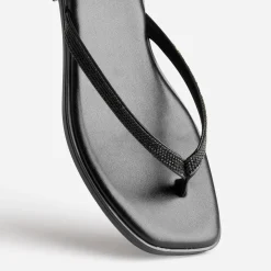 Mule-tong TEXTO noire brides strassées