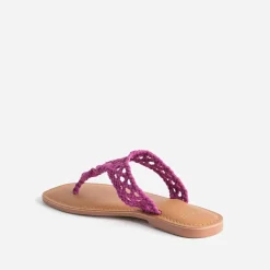 Mule-tong TEXTO rose en macramé