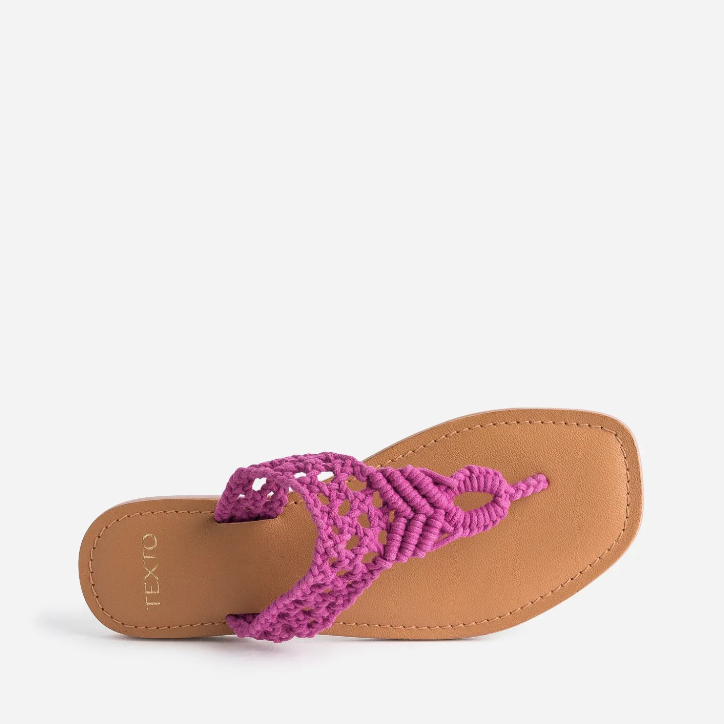 Mule-tong TEXTO rose en macramé