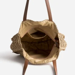 Panier rond beige foncé paille papier