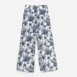 Pantalon TEXTO écru imprimé palmiers