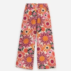 Pantalon TEXTO orange imprimé psychédélique