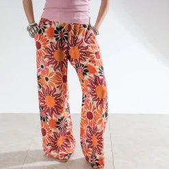 Pantalon TEXTO orange imprimé psychédélique