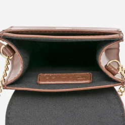 Pochette à téléphone cognac avec embossage