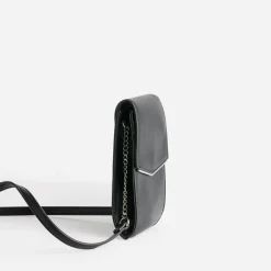 Pochette à téléphone noire avec barrette métal
