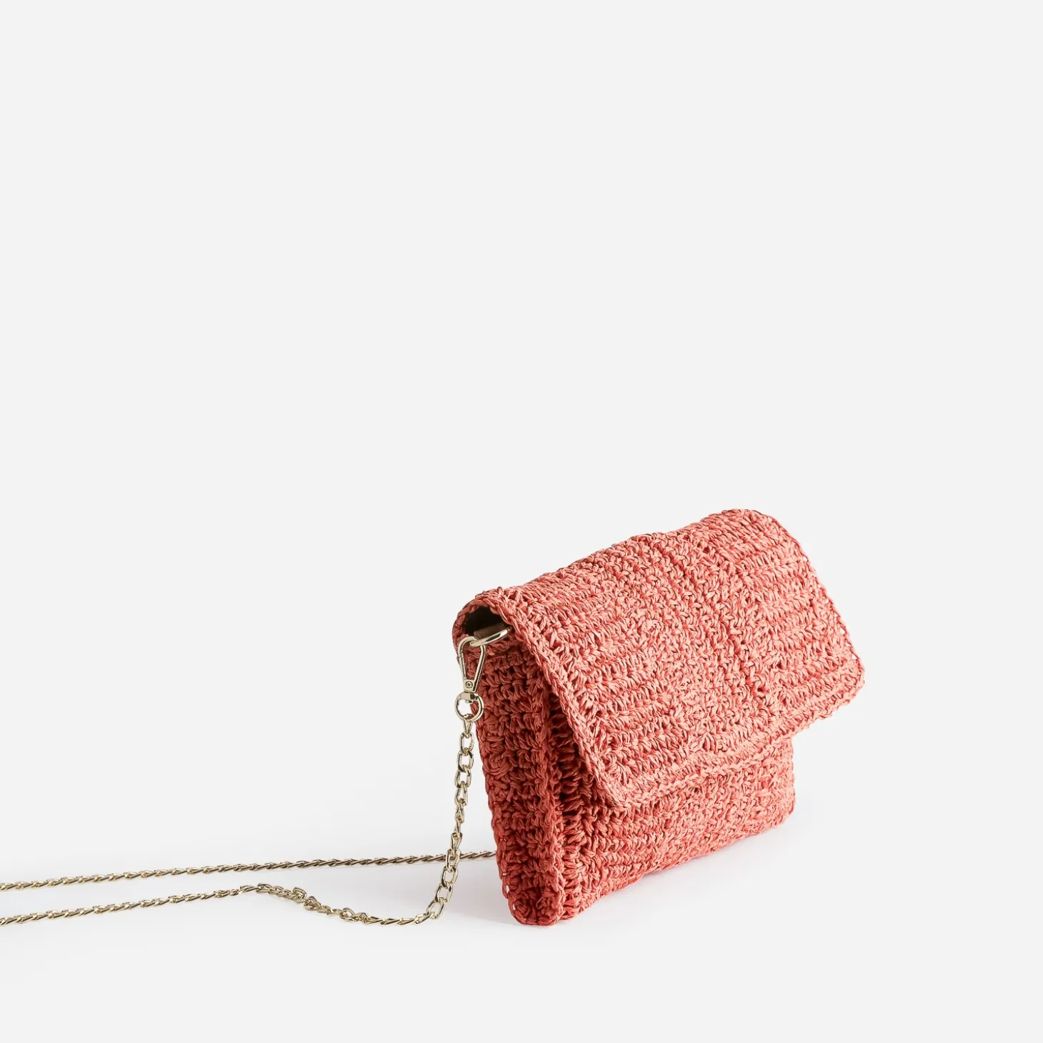 Pochette souple orange en paille