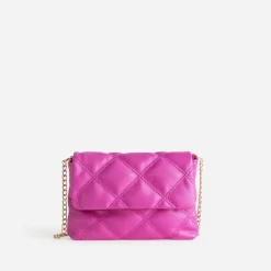 Pochette TEXTO rose matelassée